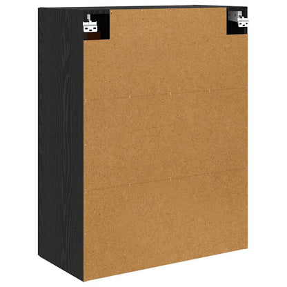 Wandkast Zwart Eiken 69,5 x 34 x 90 cm Bewerkt hout