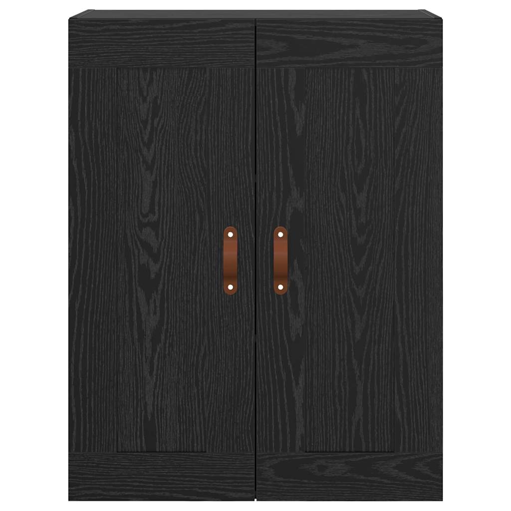 Wandkast Zwart Eiken 69,5 x 34 x 90 cm Bewerkt hout