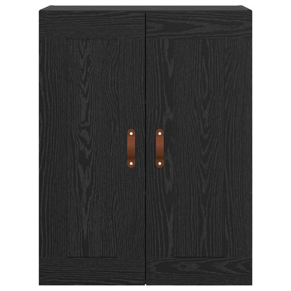 Wandkast Zwart Eiken 69,5 x 34 x 90 cm Bewerkt hout