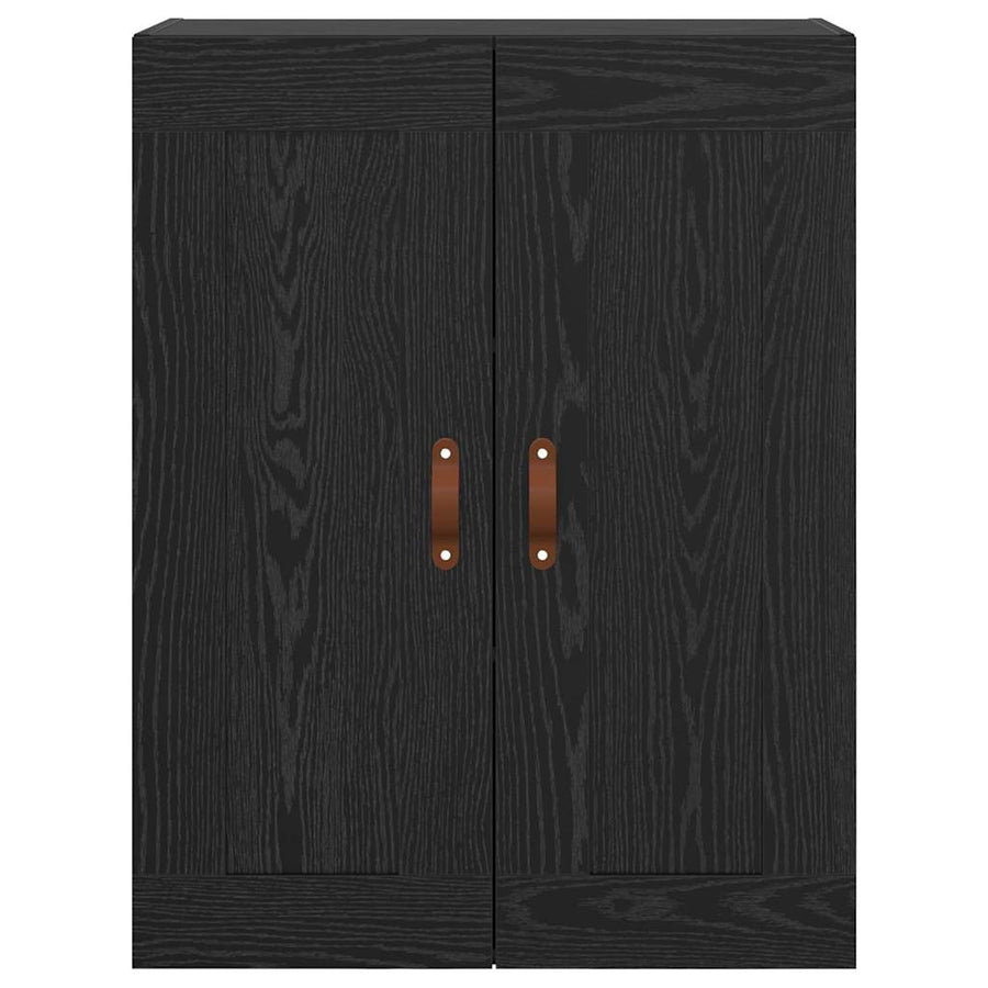 Wandkast Zwart Eiken 69,5 x 34 x 90 cm Bewerkt hout