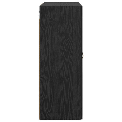 Wandkast Zwart Eiken 69,5 x 34 x 90 cm Bewerkt hout