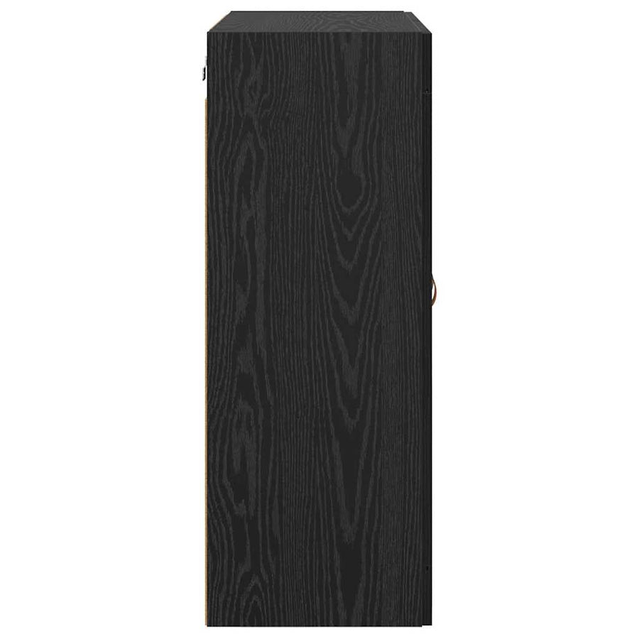 Wandkast Zwart Eiken 69,5 x 34 x 90 cm Bewerkt hout