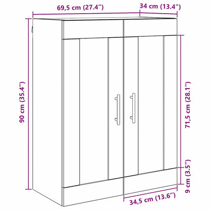 Wandkast Oud Hout 69,5 x 34 x 90 cm Bewerkt hout