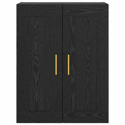 Wandkast Zwart Eiken 69,5 x 34 x 90 cm Bewerkt hout