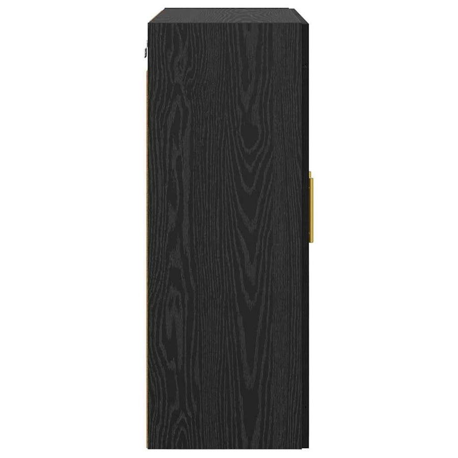 Wandkast Zwart Eiken 69,5 x 34 x 90 cm Bewerkt hout