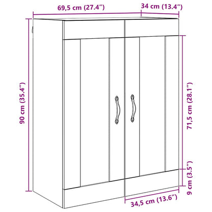 Wandkast Oud Hout 69,5 x 34 x 90 cm Bewerkt hout