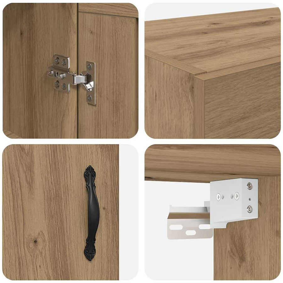 Wandkast Artisan Eiken 69,5 x 34 x 90 cm Bewerkt hout