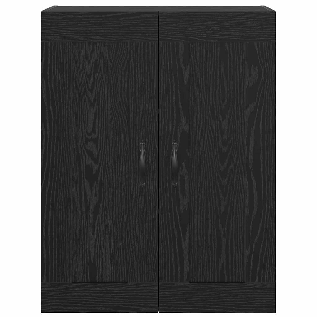 Wandkast Zwart Eiken 69,5 x 34 x 90 cm Bewerkt hout