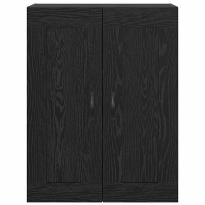 Wandkast Zwart Eiken 69,5 x 34 x 90 cm Bewerkt hout