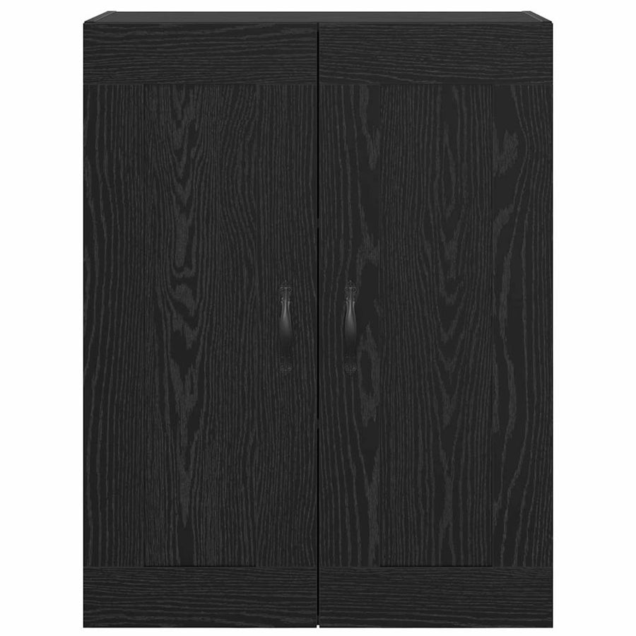 Wandkast Zwart Eiken 69,5 x 34 x 90 cm Bewerkt hout