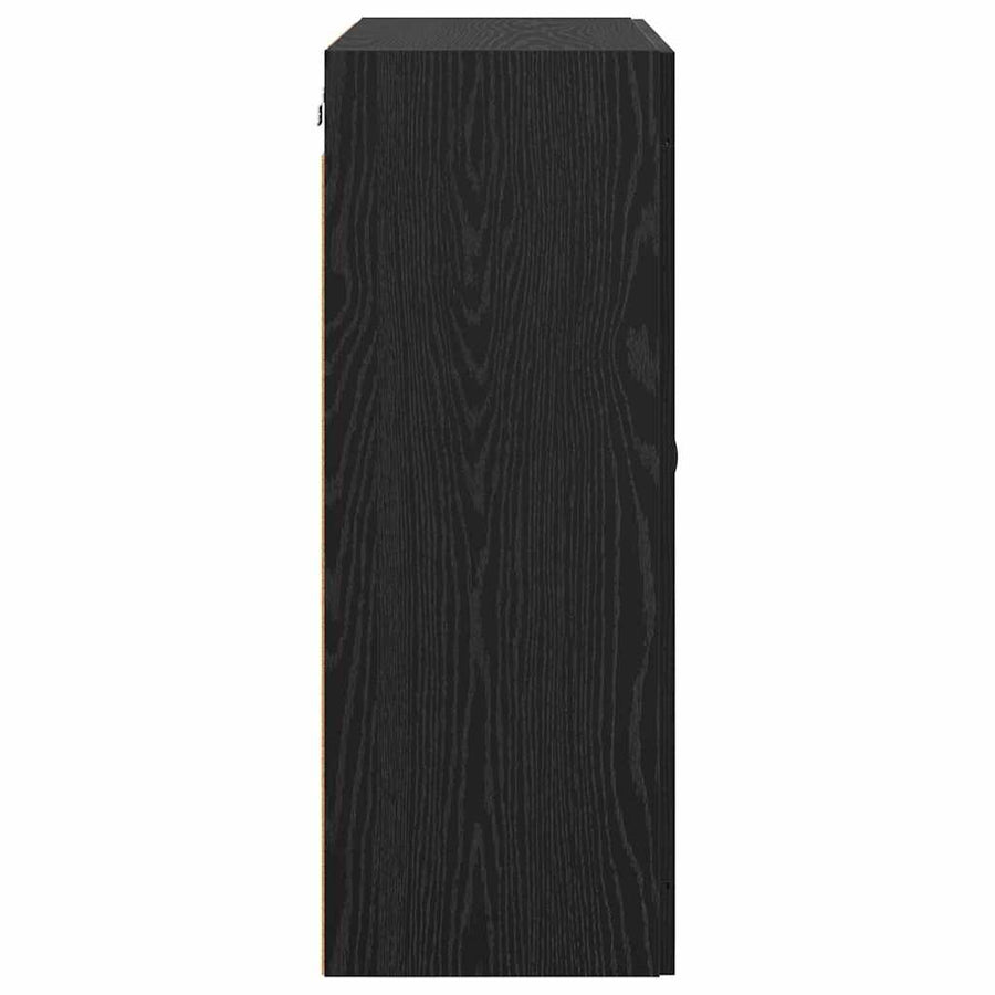 Wandkast Zwart Eiken 69,5 x 34 x 90 cm Bewerkt hout