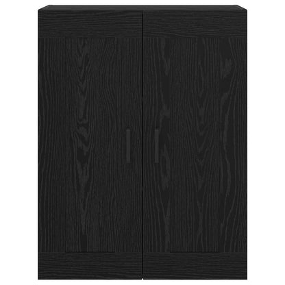Wandkast Zwart Eiken 69,5 x 34 x 90 cm Bewerkt hout