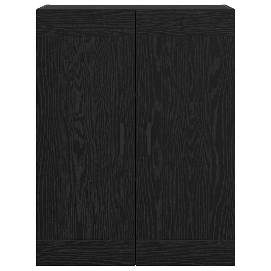 Wandkast Zwart Eiken 69,5 x 34 x 90 cm Bewerkt hout