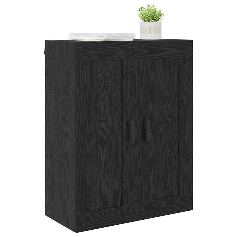 Wandkast Zwart Eiken 69,5 x 34 x 90 cm Bewerkt hout