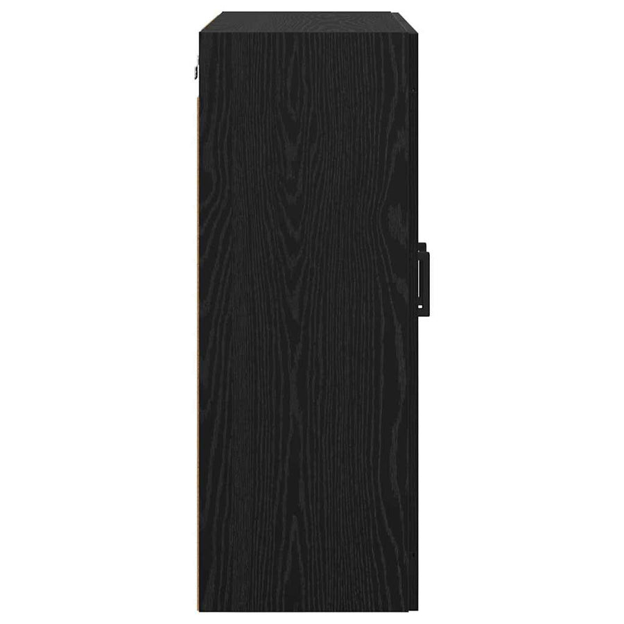 Wandkast Zwart Eiken 69,5 x 34 x 90 cm Bewerkt hout