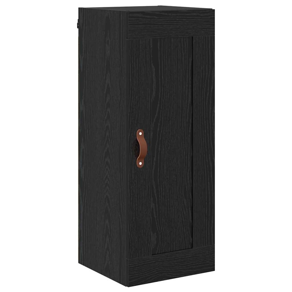 Wandkast Zwart Eiken 34,5 x 34 x 90 cm Bewerkt hout