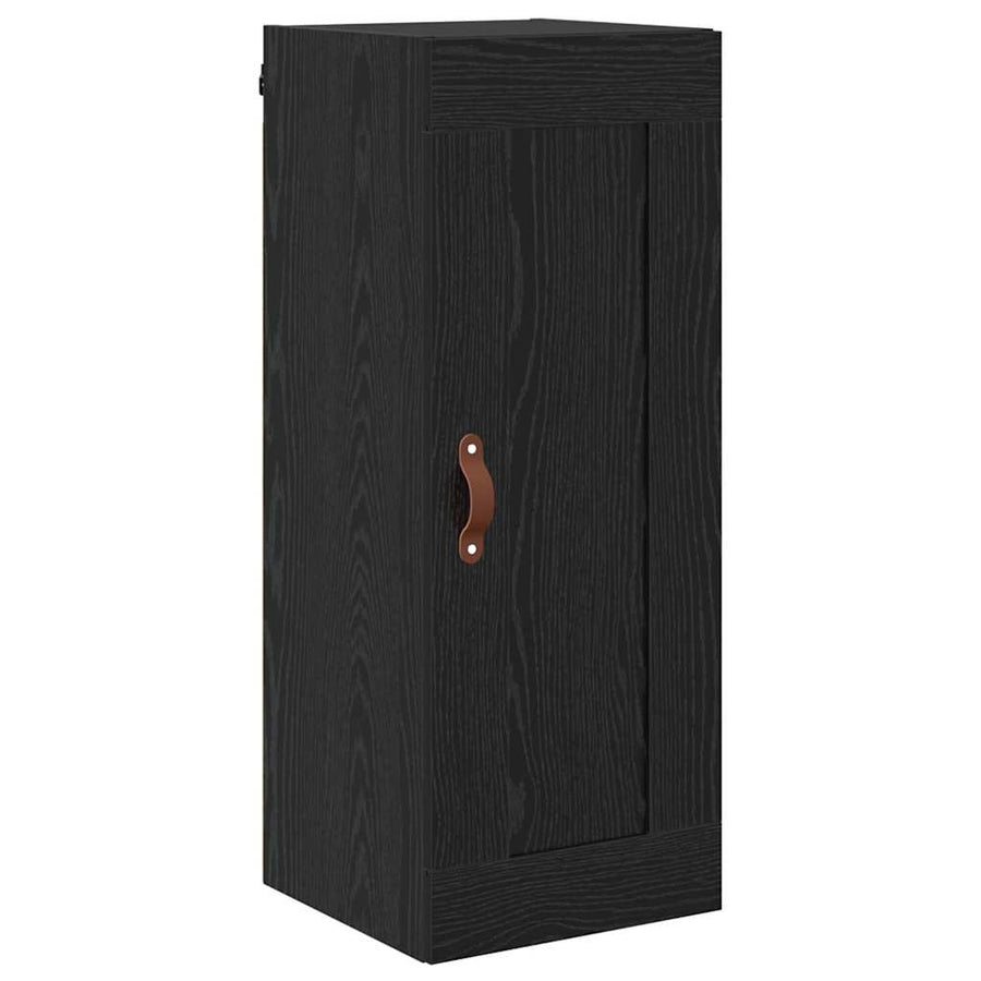 Wandkast Zwart Eiken 34,5 x 34 x 90 cm Bewerkt hout