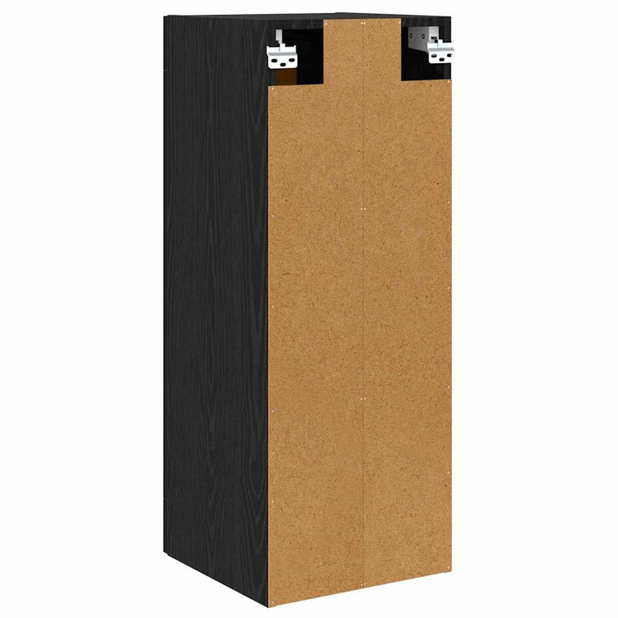 Wandkast Zwart Eiken 34,5 x 34 x 90 cm Bewerkt hout