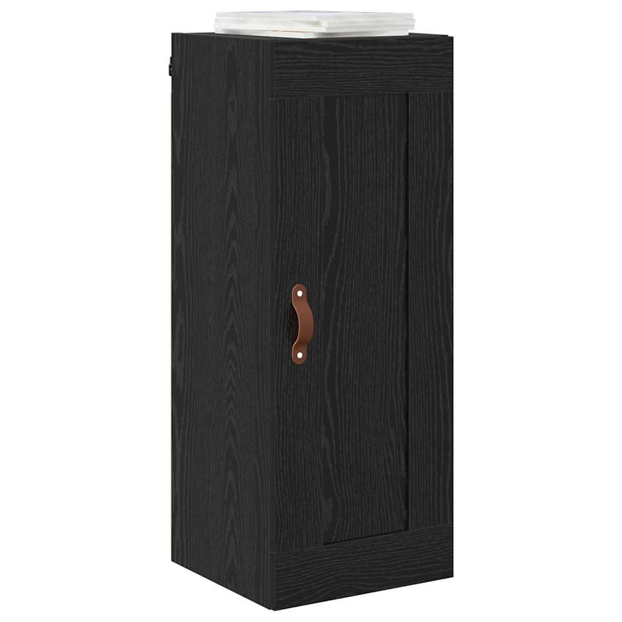 Wandkast Zwart Eiken 34,5 x 34 x 90 cm Bewerkt hout
