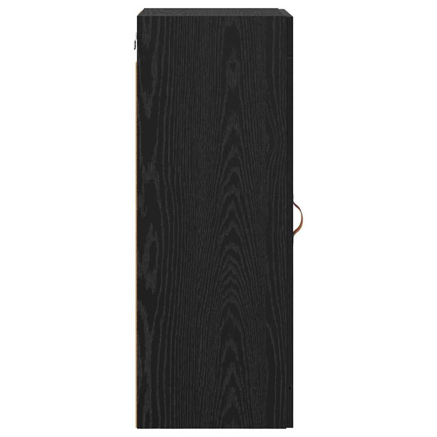 Wandkast Zwart Eiken 34,5 x 34 x 90 cm Bewerkt hout