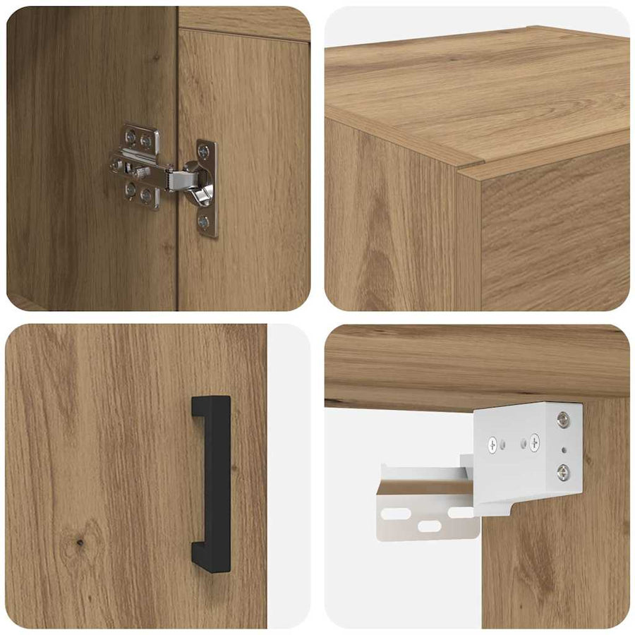 Wandkast Artisan Eiken 34,5 x 34 x 90 cm Bewerkt hout