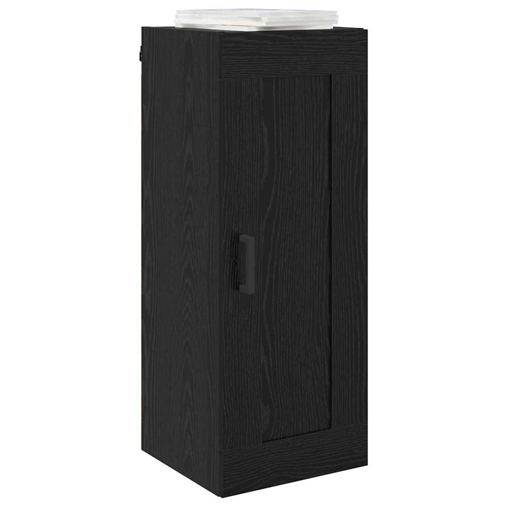 Wandkast Zwart Eiken 34,5 x 34 x 90 cm Bewerkt hout