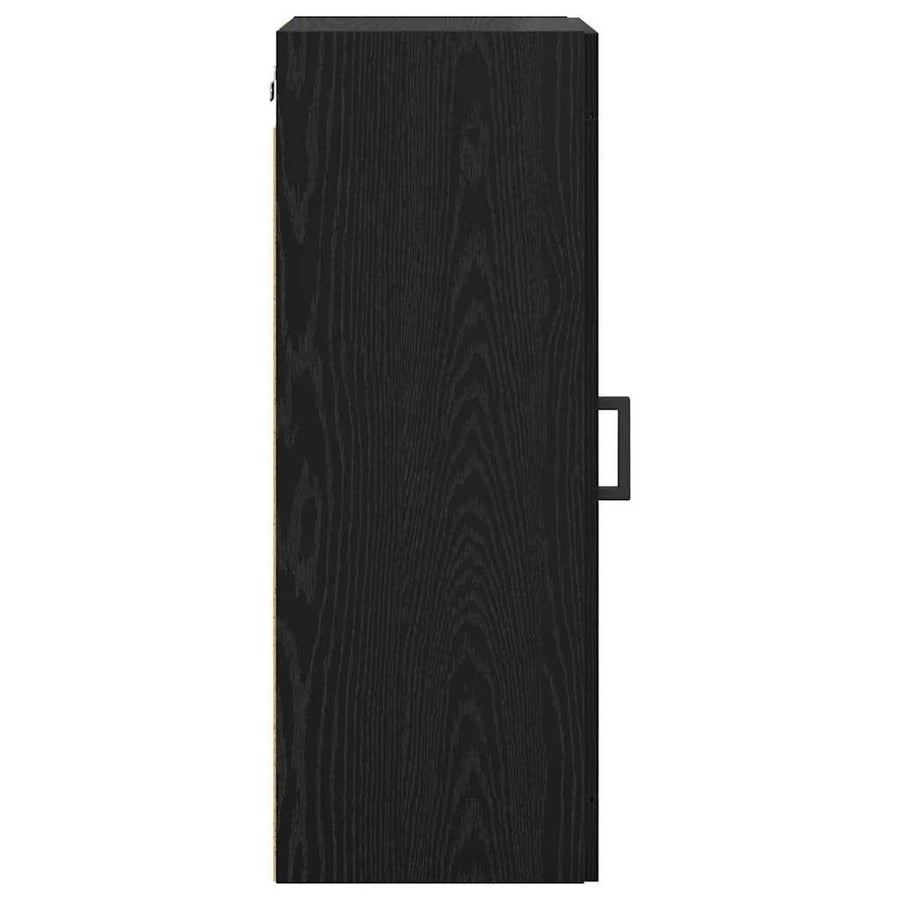 Wandkast Zwart Eiken 34,5 x 34 x 90 cm Bewerkt hout