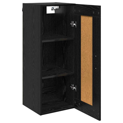Wandkast Zwart Eiken 34,5 x 34 x 90 cm Bewerkt hout