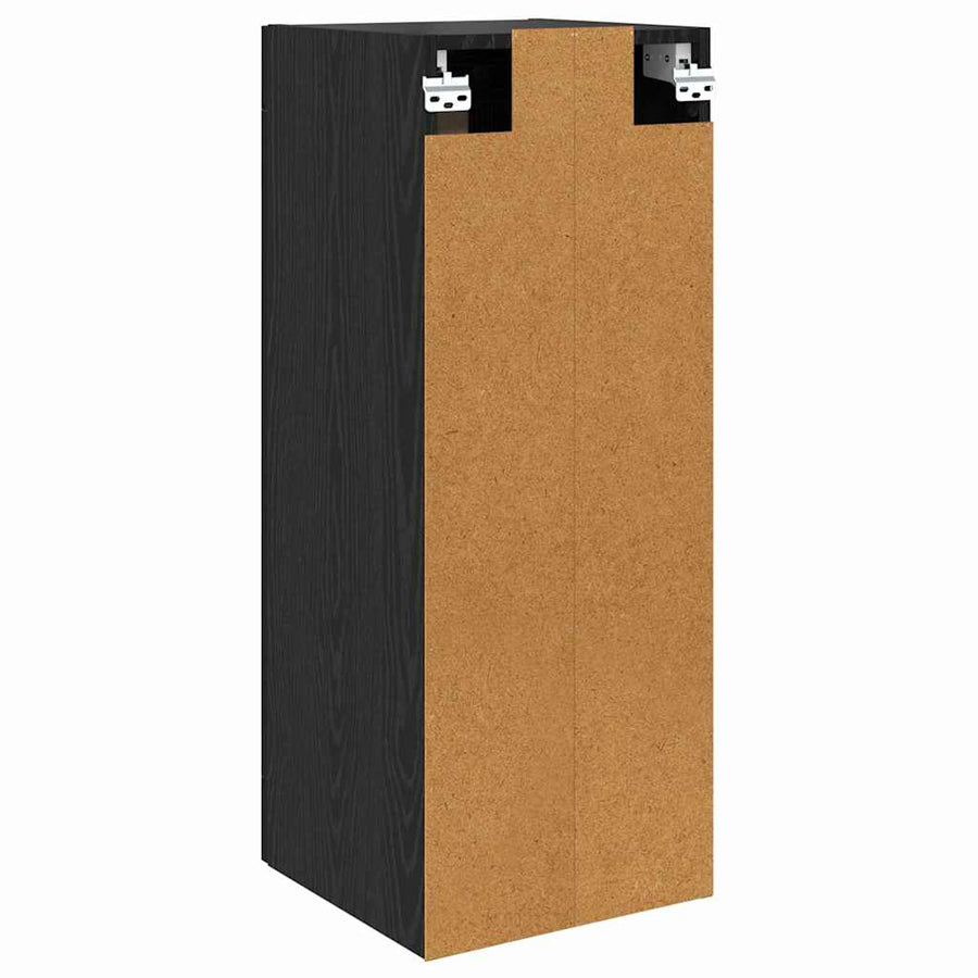 Wandkast Zwart Eiken 34,5 x 34 x 90 cm Bewerkt hout