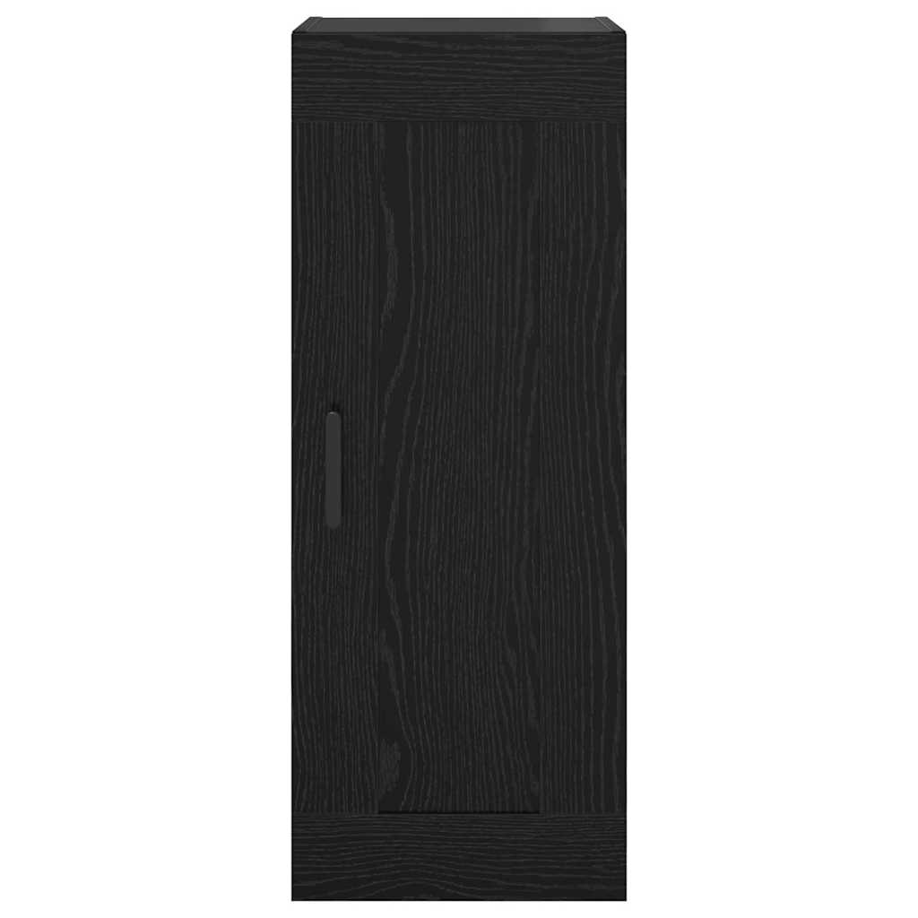 Wandkast Zwart Eiken 34,5 x 34 x 90 cm Bewerkt hout
