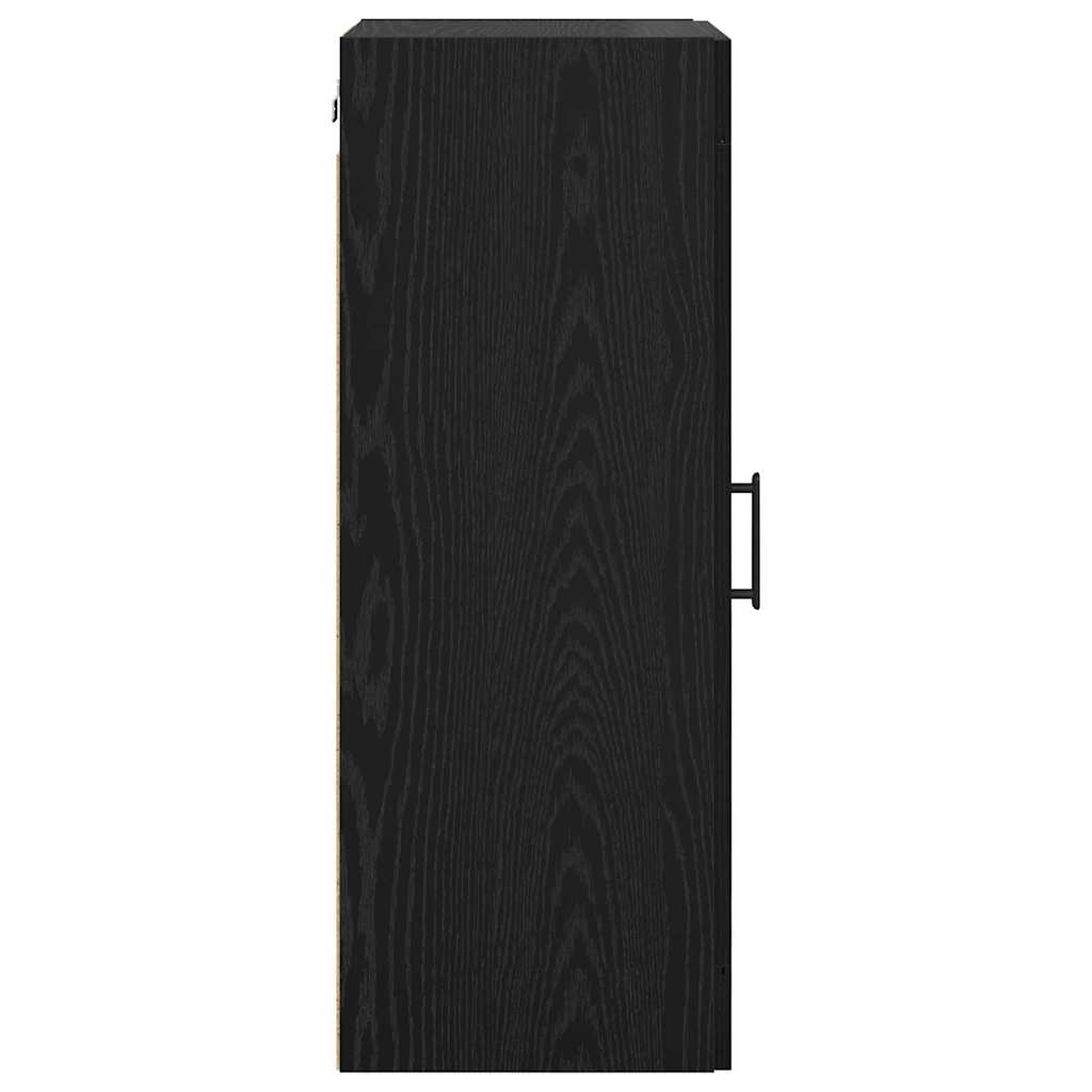 Wandkast Zwart Eiken 34,5 x 34 x 90 cm Bewerkt hout