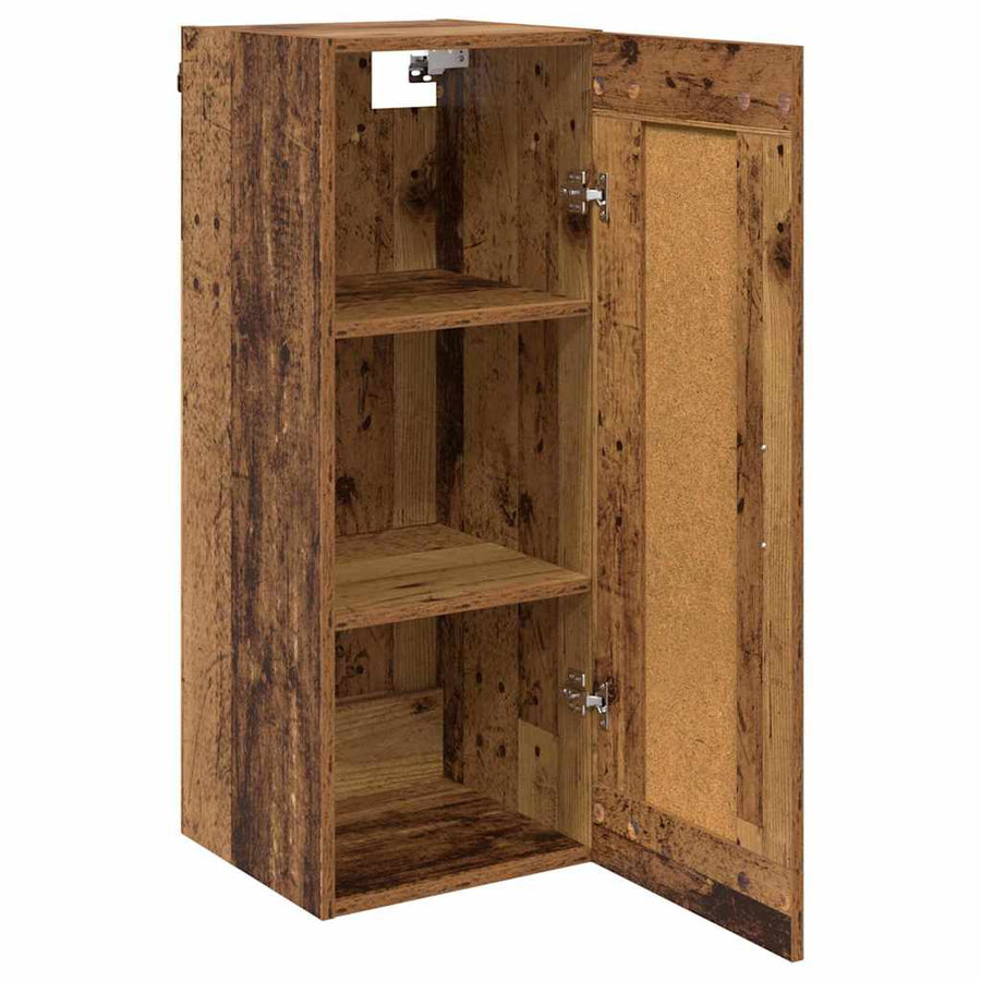 Wandkast Oud Hout 34,5 x 34 x 90 cm Bewerkt hout