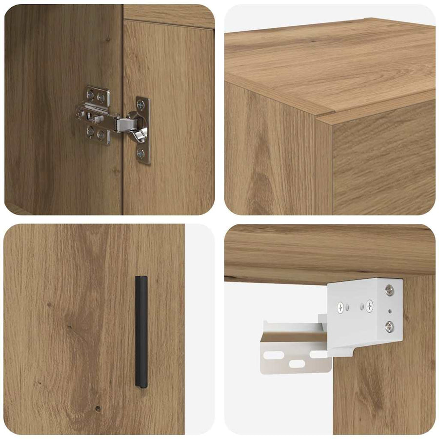Wandkast Artisan Eiken 34,5 x 34 x 90 cm Bewerkt hout