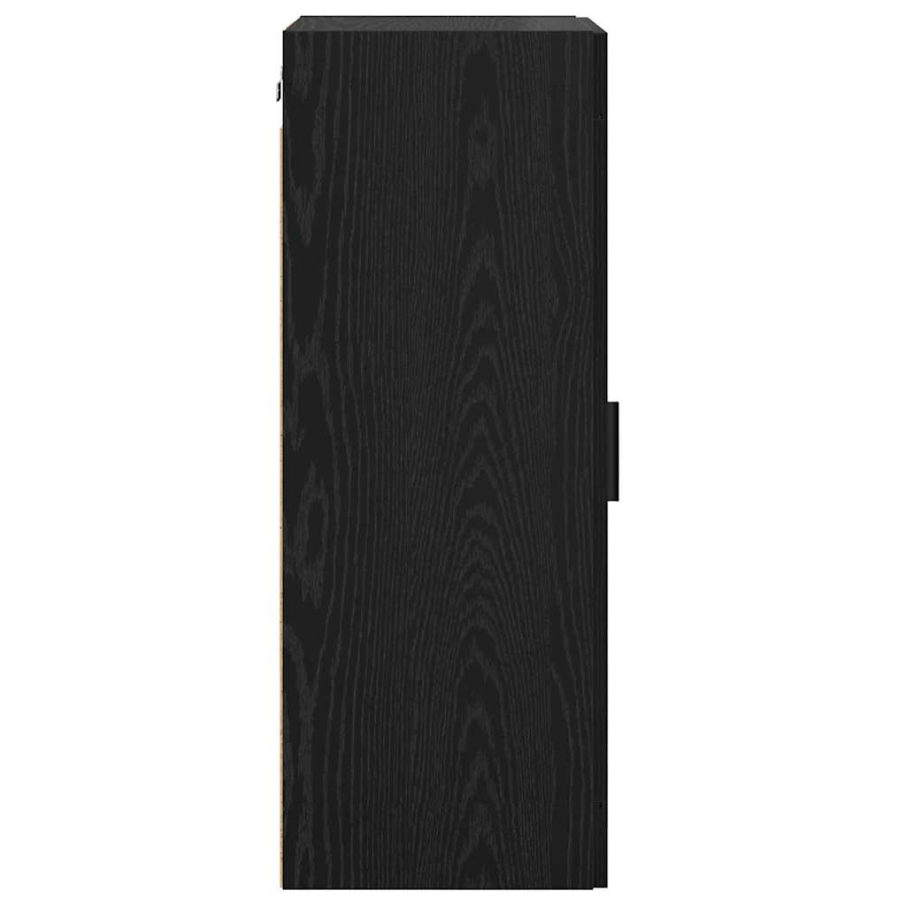 Wandkast Zwart Eiken 34,5 x 34 x 90 cm Bewerkt hout