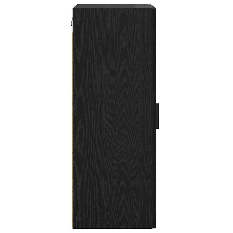 Wandkast Zwart Eiken 34,5 x 34 x 90 cm Bewerkt hout