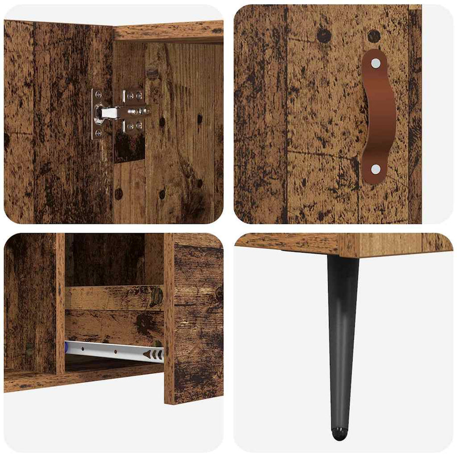 Dressoir met lade Oud Hout 100 x 36 x 60 cm Bewerkt hout