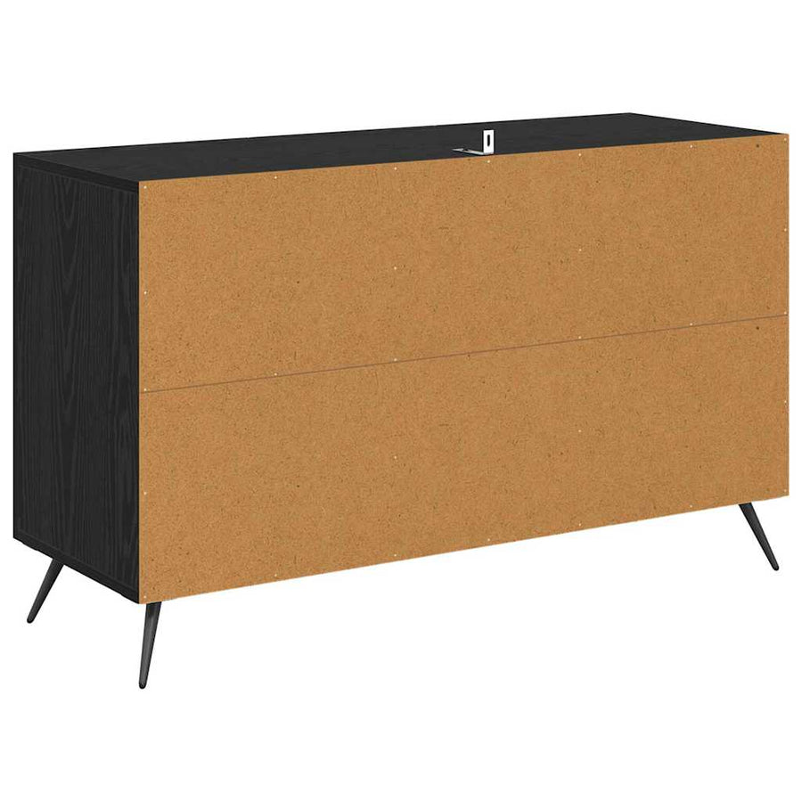 Dressoir met lade Zwart Eiken 100 x 36 x 60 cm Bewerkt hout