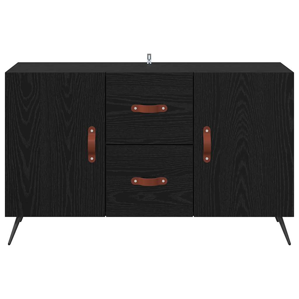 Dressoir met lade Zwart Eiken 100 x 36 x 60 cm Bewerkt hout
