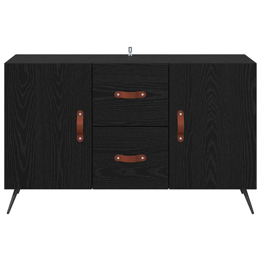 Dressoir met lade Zwart Eiken 100 x 36 x 60 cm Bewerkt hout