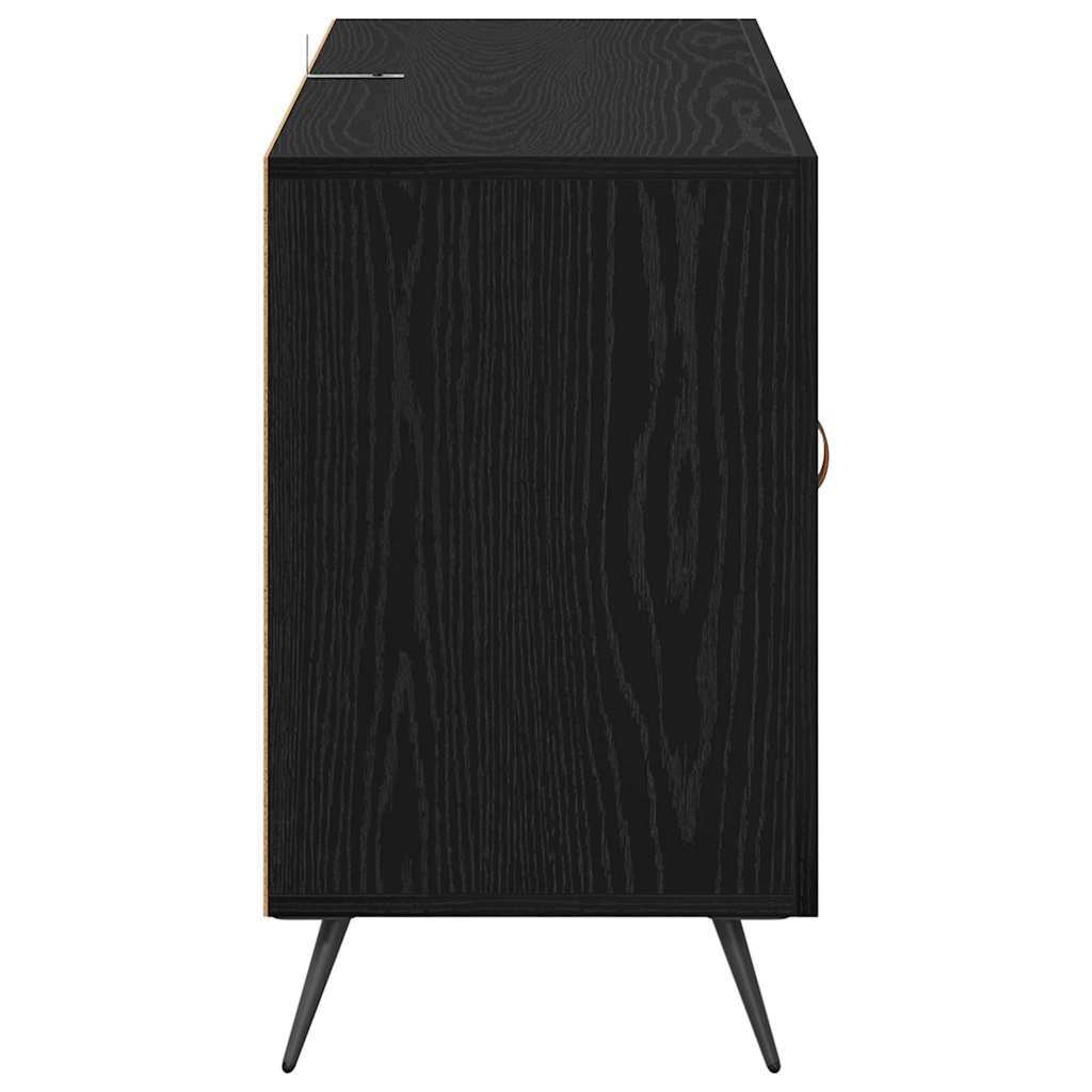 Dressoir met lade Zwart Eiken 100 x 36 x 60 cm Bewerkt hout