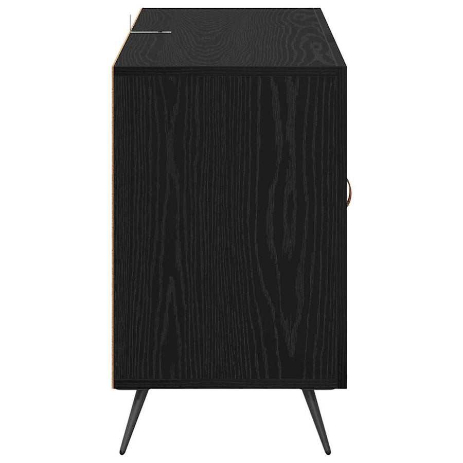 Dressoir met lade Zwart Eiken 100 x 36 x 60 cm Bewerkt hout