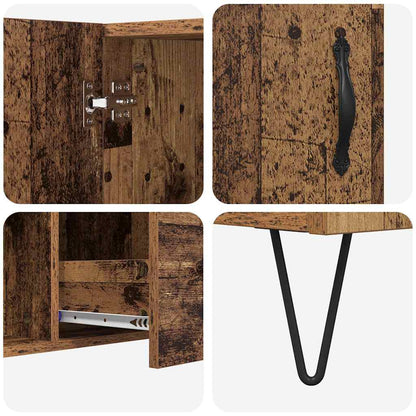 Dressoir met lade Oud Hout 100 x 36 x 60 cm Bewerkt hout