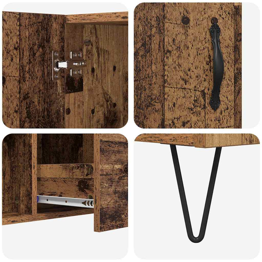 Dressoir met lade Oud Hout 100 x 36 x 60 cm Bewerkt hout