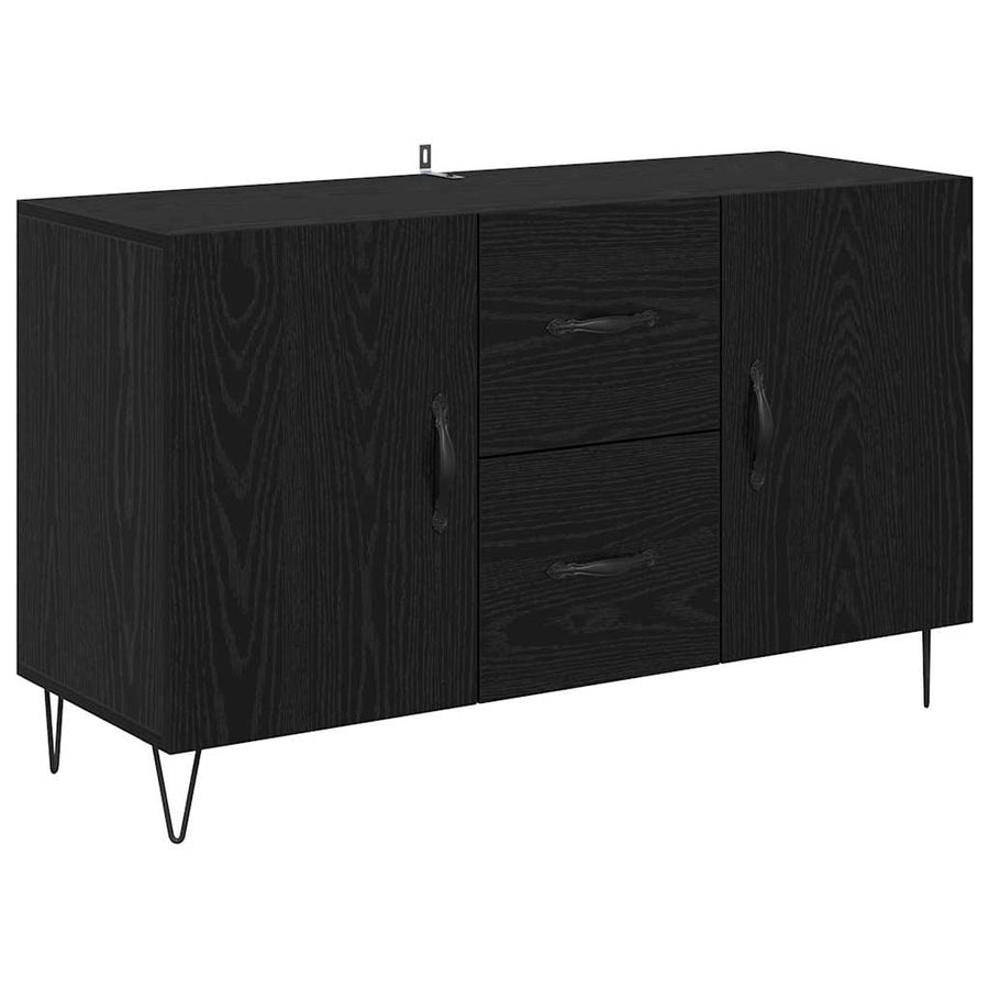 Dressoir met lade Zwart Eiken 100 x 36 x 60 cm Bewerkt hout