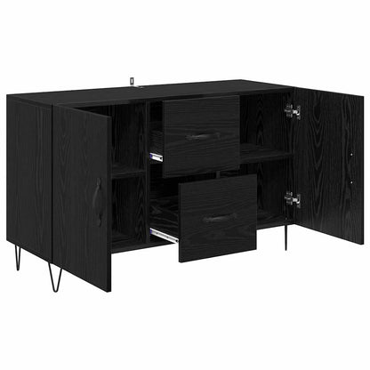 Dressoir met lade Zwart Eiken 100 x 36 x 60 cm Bewerkt hout