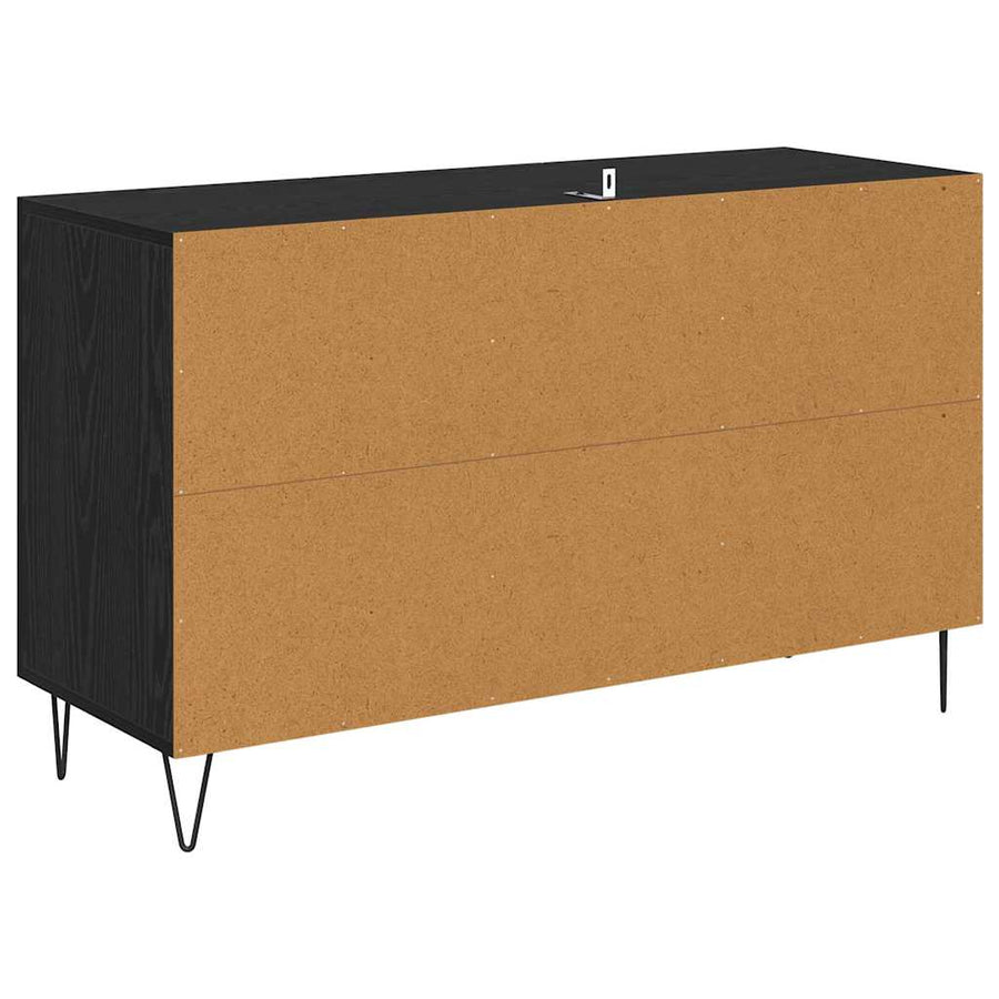 Dressoir met lade Zwart Eiken 100 x 36 x 60 cm Bewerkt hout