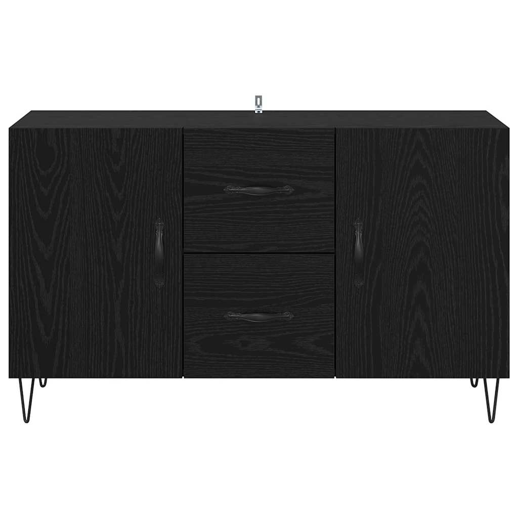 Dressoir met lade Zwart Eiken 100 x 36 x 60 cm Bewerkt hout