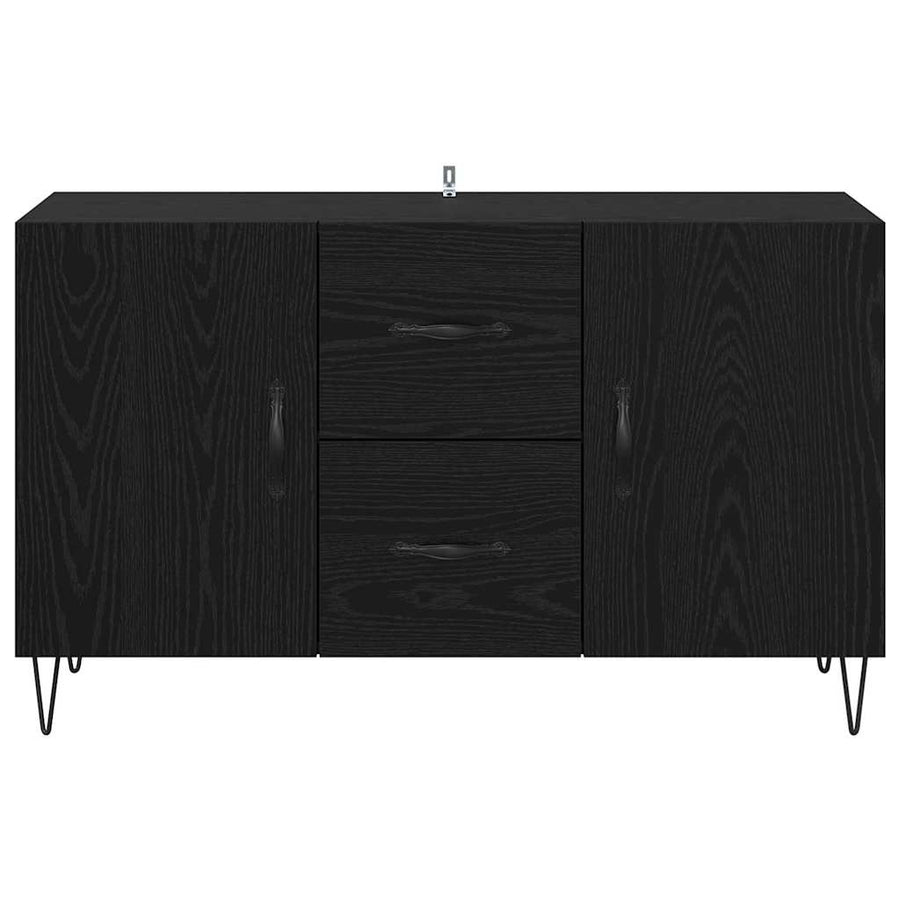 Dressoir met lade Zwart Eiken 100 x 36 x 60 cm Bewerkt hout