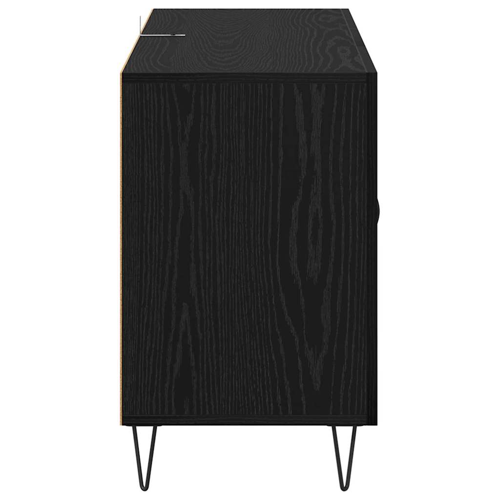 Dressoir met lade Zwart Eiken 100 x 36 x 60 cm Bewerkt hout