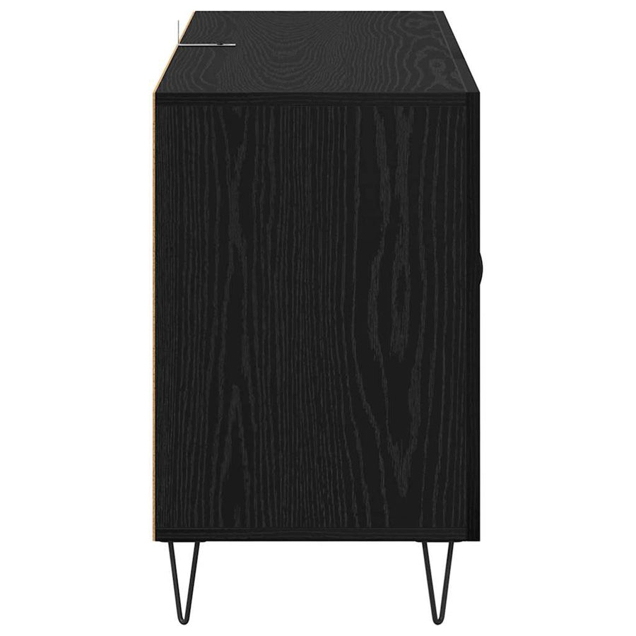 Dressoir met lade Zwart Eiken 100 x 36 x 60 cm Bewerkt hout